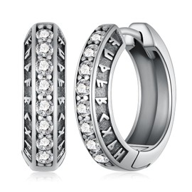 Viking Earrings Men S925 Sterling Silver norse jewelry for men Men Hoop Earrings Viking Jewelry Gifts for Men Women