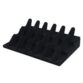 Baluue Black Cloth Desktop Ring Display Holder MDF Jewelry Modern Delicate Design for Store Home Ring Display Stand