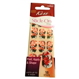 (1) Set Kiss Stick On Nail Strips- peel, Apply and Shape