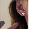 Silver Tiny Mini Earrings, Hypoallergenic Minimalist Small Heart Studs, Cute