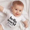 Personlised Hello World My Name is Annoucement Babygrow Babies Arrival