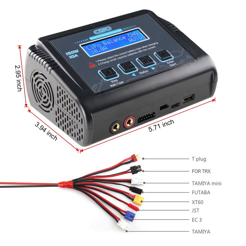 LiPo Battery Charger, 150W 10A Balance Fast Charger for RC