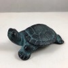 Japanese Cast Iron Green Pond Turtle Figure Statue Paperweight Home
