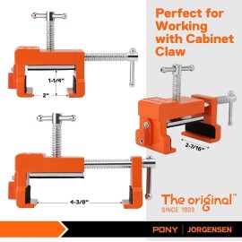 PONY 2-Pack Cabinet Clamps, 8510 Cabinet Claw 440 lbs Load Limited Face Frame