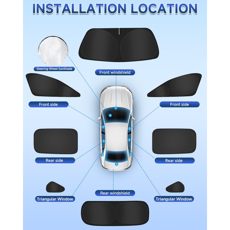 8PCS Window Shades for Toyota RAV4(2019-2024) Accessories – Full Coverage