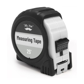 Mr. Pen- Retractable Tape Measure 25 ft, White, Easy Read, Steel Retractable Measuring Tape with Fractions, Ideal for Construction & DIY Projects