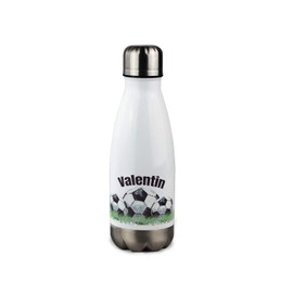 Trinkflasche Kinder 350ml Kinderflasche mit Namen personalisiert | Ideale Thermosflasche für Kinder, Kleinkinder, Kindergarten & Schule | Isolierflasche Edelstahl Fußball