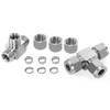 ChillWaves 304 Stainless Steel Tee Compression Tube Fitting, 3/8" OD
