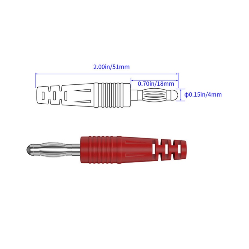 4mm Dual Banana Plug Test Leads with Repair Testing Hooks