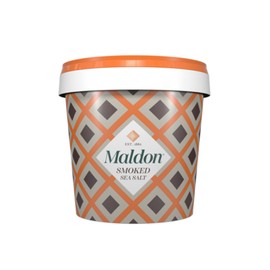 Maldon Salt, Smoked Sea Salt Flakes, 1.1 lb (500 g), Bulk Tub, Kosher, Natural, Gently Smoked Over Oak, Handcrafted, Gourmet, Pyramid Crystals