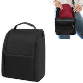 WOMACO Hard Hat Travel Bag, Baseball Caps Carrier with Carring Handle & Shoulder Strap, Hard Shell Baseball Hats Organizer for Storage (Black, Medium)