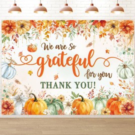 Grateful Thanksgiving Backdrop 8x6FT We are So Grateful for You Thank You Fall Backdrop