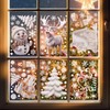 9 Sheet Christmas Window Clings, Christmas Snowflake Deer Window Clings