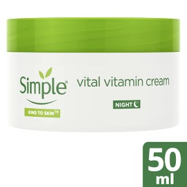 Simple Kind to Skin Vital Vitamin Night Cream restores and replenishes skin face moisturiser 50 ml