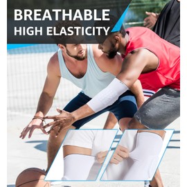 HiRui Elbow Pads, Basketball Baseball Elbow Brace Elbow Support Arm Compression Sleeve Collision Avoidance Elbow Pad for Volleyball Cycling Football Work Out, Women&Men(1Pair) (White, 3XL)