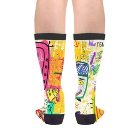Colorful Graffiti Novelty Crew Socks Casual Crazy Funny Dress Socks For Women Men Teens Gift