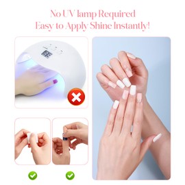 Gospire Gel Nail Strips No UV Light Needed - 44 Nail Kit for Nail Art Set, Long-Lasting and Easy Apply, Perfect Fit for Daily, Parties and More（Mixed Pink White）