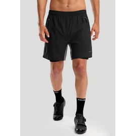 Men's Mountain Bike Shorts 3D Padded Loose-fit Biking Riding Cycling Bicycle Biker Cycle Padding Shorts for Men Zipper Pockets(Black Grey,XXXL)