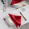 Linen Napkins Set of 4-100% Pure Linen Red Embroidered Dinner