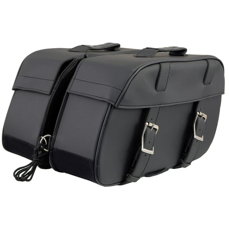 Milwaukee Leather SH57701 Black Medium PVC Zip-Off Motorcycle Saddlebag -