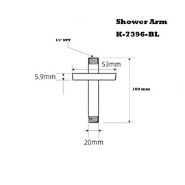 7396-BL Replacement for Kohler 4 INCH Ceiling Mounted Shower Arm and Flange K-7396-BL for Fixed Shower Head & Handheld Showerhead Bend Accessories, Matte Black