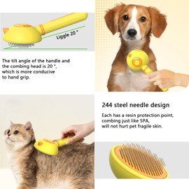 Cat Brush, for Pet Massage Self Cleaning, Cat Hair Brush with Massage Particles Tip, Soft Grooming Tool Brush for Dogs and Cats