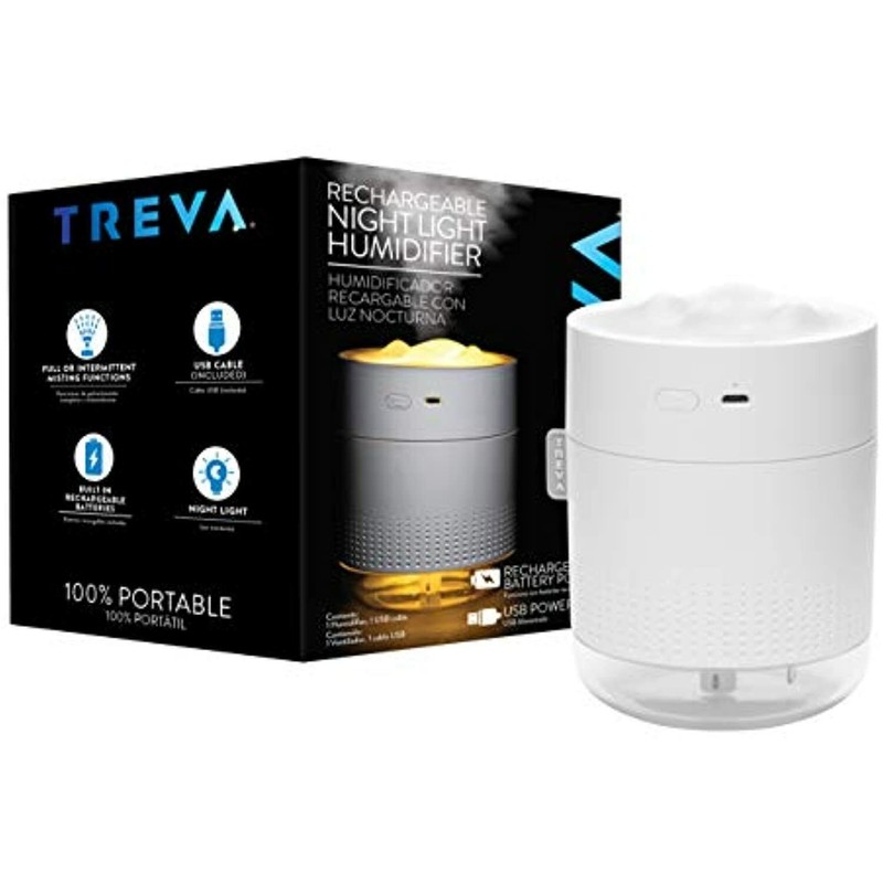 Treva Portable USB Rechargeable Night Light & Mini Cool Mist