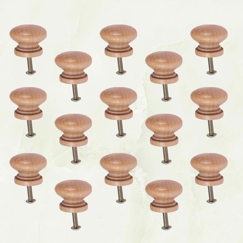 Wooden Knobs Cabinet Furniture Drawer Knobs Pulls Handles with Screw