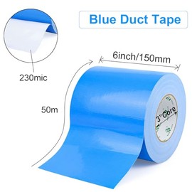 BOMEI PACK Cinta Ducto Azul 6 Pulgadas x 60y, 9.2 Mil Grueso, Cinta aislante ducto, cinta multiusos de fácil rasgado, fuerte, sin residuos, cinta de t