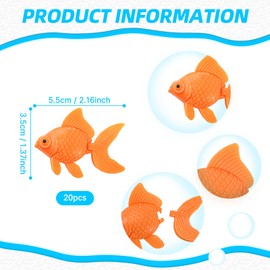 Hanycon 20PCS Artificial Floating Fishes Plastic Fish Fake Fish for Aquarium Fish Tank Fountain Bowl Decoration Fish Decor Party Favors