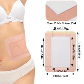 20 Pcs Disposable Castor Oil Patches, Organic Cotton Castor Oil Pack Wrap, Self Adhesive Castor Oils Pads, Portable Anti Leakage Caster Oil Wrap Pad Easy to Use (Oil Not Included)