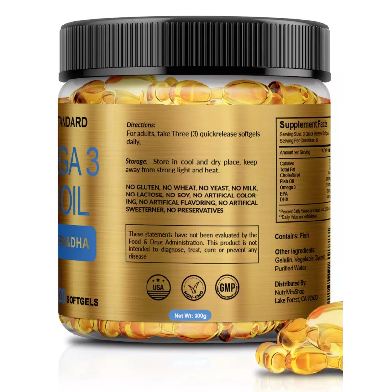 Nature Made Omega 3 Fish Oil Capsules 3x Strength 3000mg