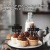 18pcs Black Glitter Silhouette Cupcake Topper The Legend Has Retired
