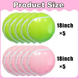 10pcs Tennis Balloons Green Tennis Balls Pink Tennis Balls Foil Balloons for Tennis Birthday Party Decorations Boys Girls Sports Party Decorations Tennis Baby Shower Singles Party Decoration Supplies