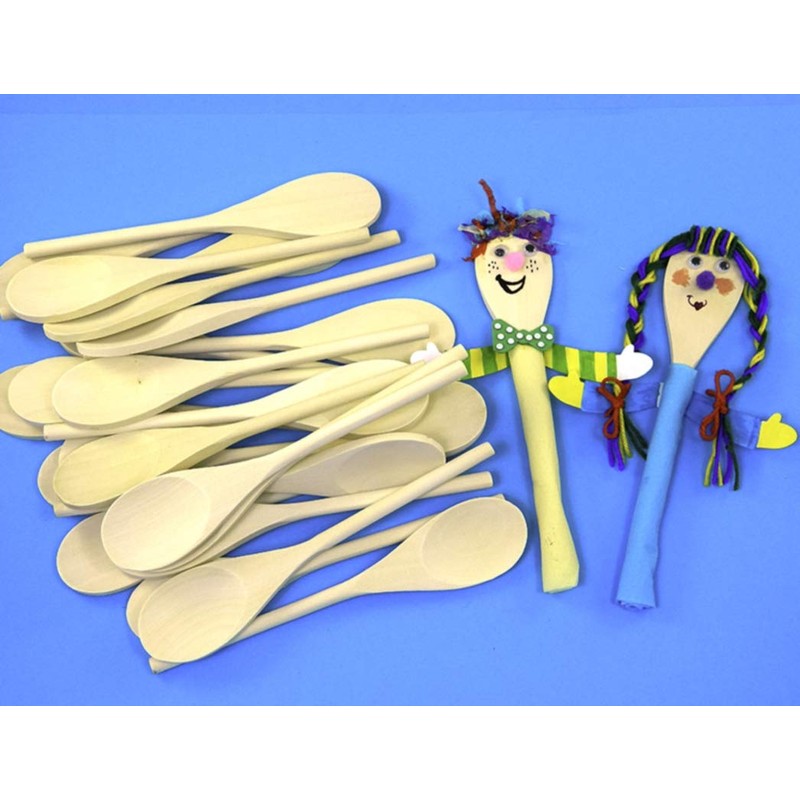 Pack of 24 Wooden Spoons | Ideal for The Kitchen,