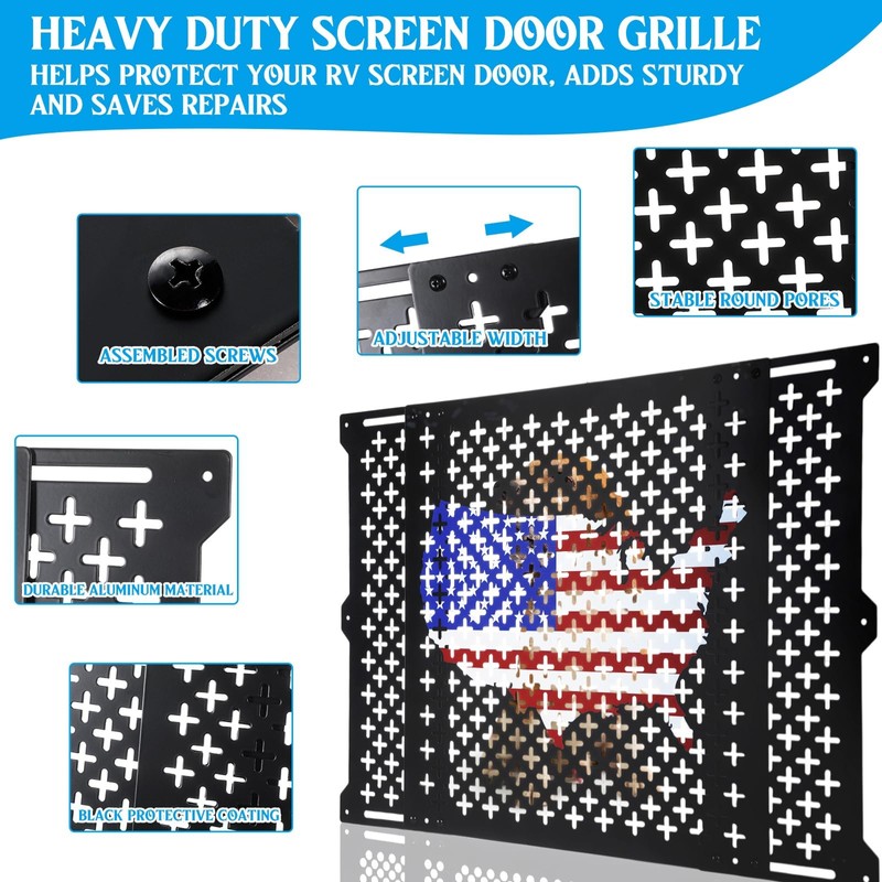 Gisafai 18 Inch High Adjustable RV Door Screen Protector Adjusts