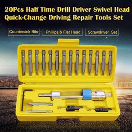 20Pcs Screwdriver Bit Set Speed Steel Drill Bits Set Double Use Hand Tools Driver Bits Swivel Multi Screwdriver Kit Quick-Change Drill