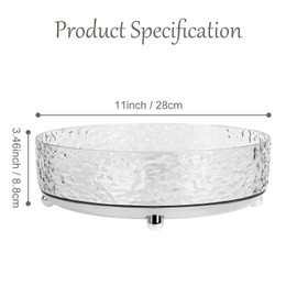 CECOLIC 360° Rotating Makeup Organizer, 11'' Lazy Susan Perfume Organizer Tray, Spinning Skincare Cosmetics Storage Organizer for Vanity, Dresser and Bathroom Countertop (Clear)