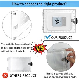 Upgrade Version 2.0 Thermostat Combination Lock Box, Clear Large Thermostat Guard for Wall Thermostats, Thermostat Cover Fits Thermostats 6.5 "H x 4.72 "W x 1.97 "D or Smaller (1 Set)