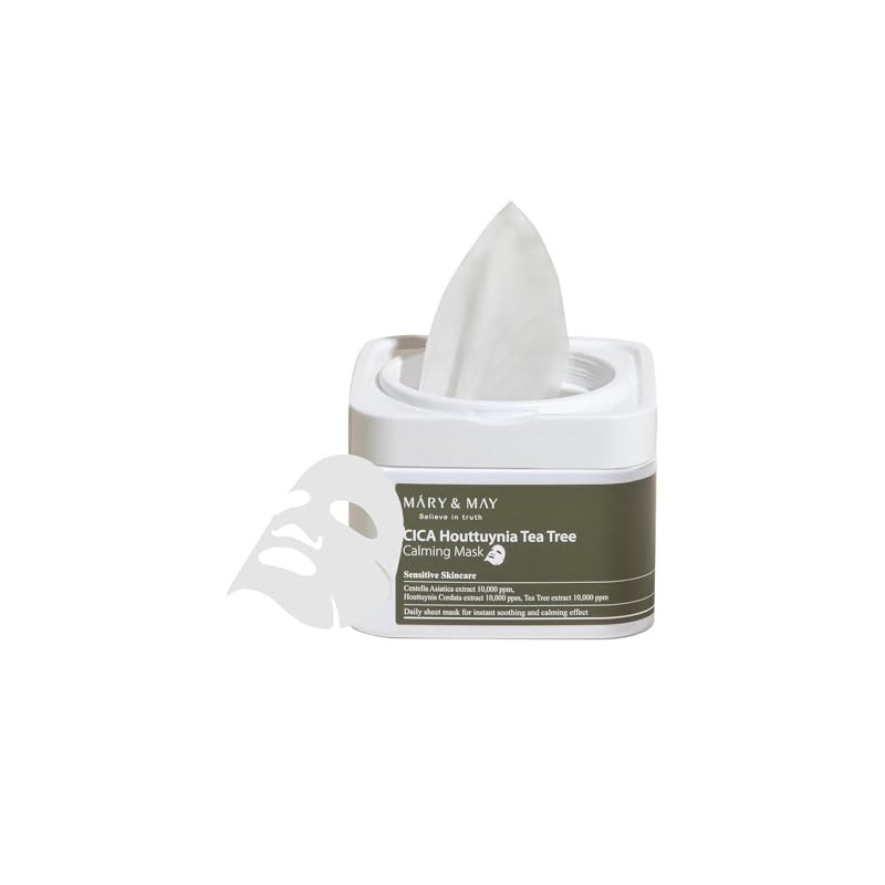 Mary&May CICA Houttuynia Tea Tree Calming Mask - Daily Pull