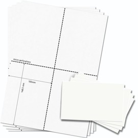 OfficeGear A6 Card [65 Sheets - 260 Pack] Perforated Printable Flash Card Study Revision Index Refill Record Cards 105 x 148mm 4.1 x 5.8in - 4 Cards per White A4 Sheet 150gsm – Free Design Template