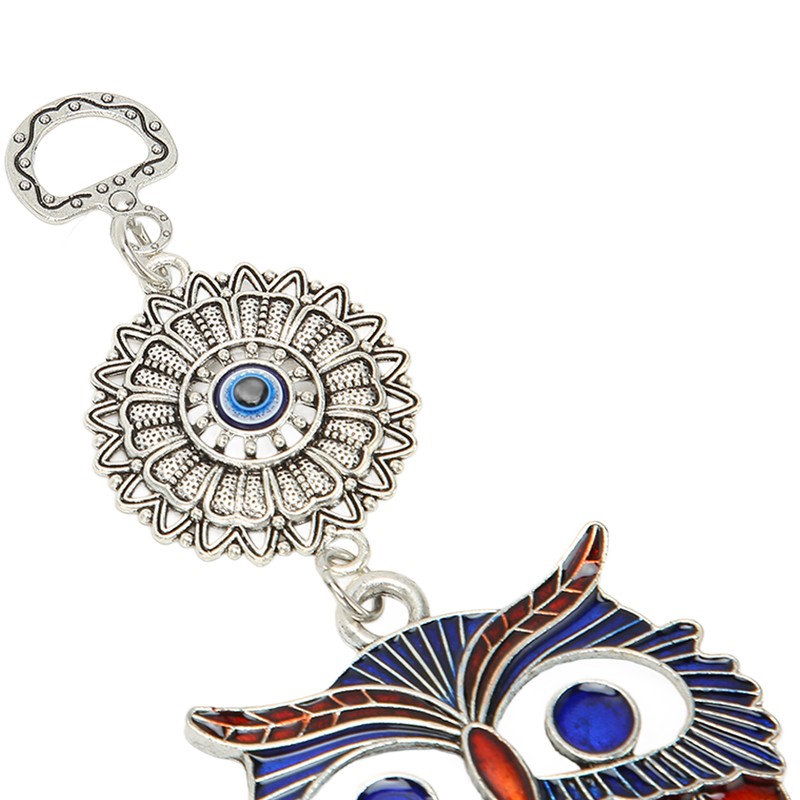 Blue Eye Owl Keychain Good Luck Beautiful Blessing Amulet Car