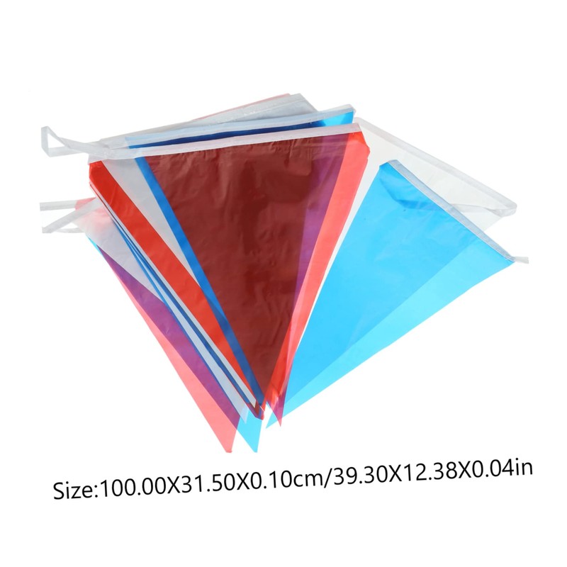 jojofuny July Patriotic Bunting Banner Red Triangular Flags for Independence