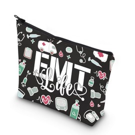 WCGXKO Emergency Medical Technician Gift Paramedic Gift EMT Life Zipper Pouch Makeup Bag (EMT Life CA)