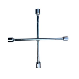 EXXO Tools Universal Heavy Duty 4 Way Lug Wrench Crosswrench Spare Tire Iron Wheel Nut Spanner Car Jack Ratchet Wrench Lug Tool for Metric Tires