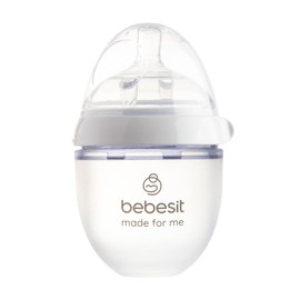 Bebesit My Cup VTK100 | Set 2 Biberones + Tetina + Asa para Bebés | Flujo Adaptable 150/250Ml 5/8Oz | Silicona Anti-Derrame Libre de BPA | Compatible con Microondas y Lavavajillas