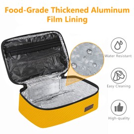 Gloppie Mini Lunch Box Small Lunch Bag Compact Lunch Boxes for Men Women Insulated LunchBag Thermal Lunch Pail Petty Bento Box Bag Reusable Sandwich Containers Snack Box, Lemon Yellow