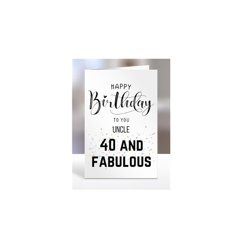 40th Birthday Card for UNCLE, Happy Birthday, Gifts for Men
