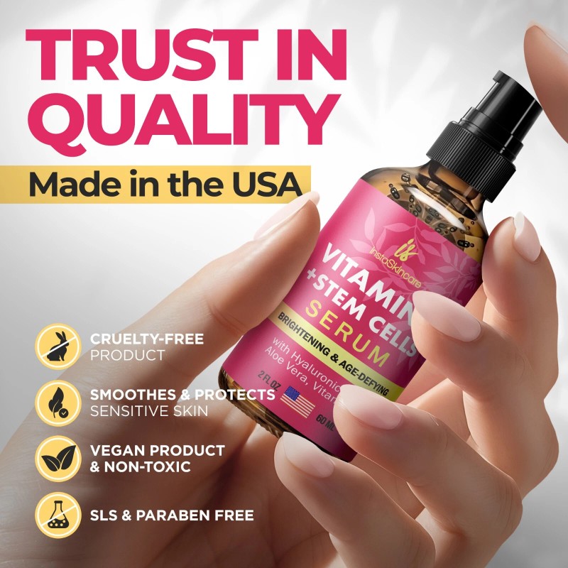 InstaSkincare Vitamina C Suero para Rostro y Ojos 2oz Células