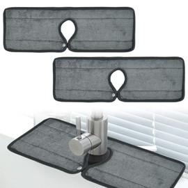 ADERTOS 2 PCS Faucet Mat Kitchen Sink Splash Guard Drying Sink Faucet Absorbent Mat Sink Splash Absorbent Pad Faucet Draining Pad Drying Mat Around Tap for Kitchen Bathroom Countertop Protect (Gray)